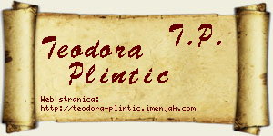Teodora Plintić vizit kartica